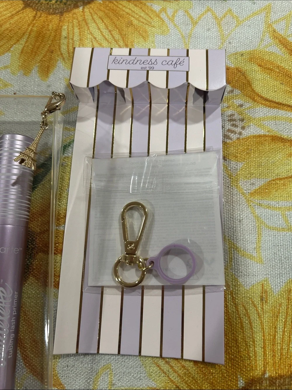 Tarte BUNDLE Tubing Mascara,Tubing Primer, Fake Awake Eyeliner,2 charms/keychain